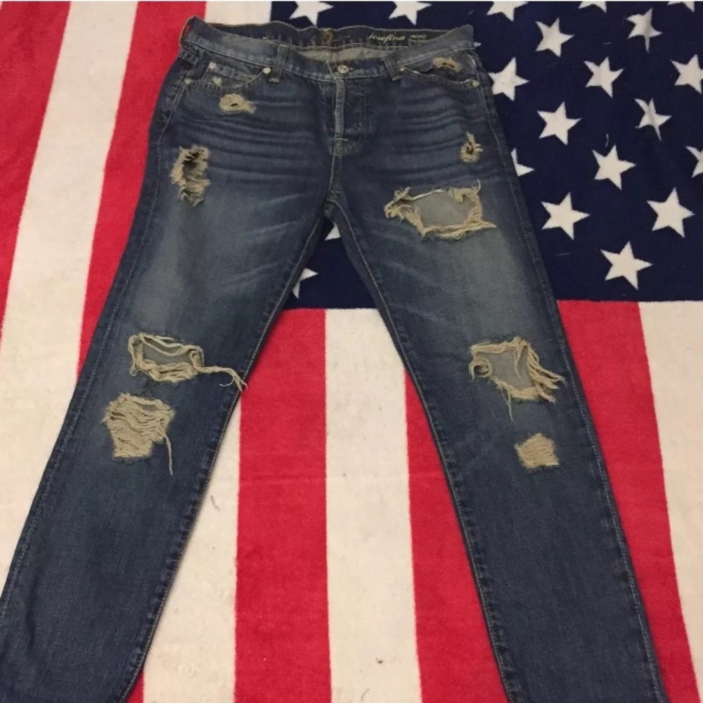 7 for All Mankind Josefina Skinny Boyfriend Sz 26